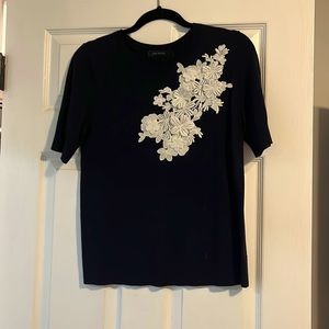 Navy Ann Taylor short sleeved sweater